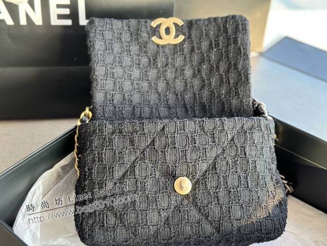 Chanel專櫃2022年新色秋冬款絨布系列19bag鏈條女包 小號AS1160# 香奈兒手拿斜挎側背肩背手提女包 djc4574